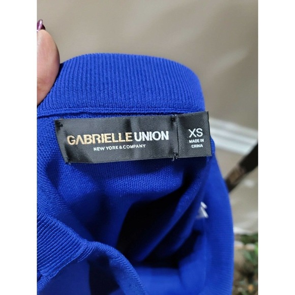 Gabrielle Union Women's Blue Rayon And Nylon Knee Lenght Skirt Size X-Small - Picture 6 of 9